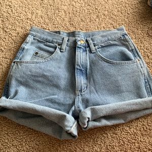 High waisted jean shorts